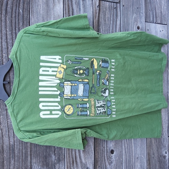 Columbia Green Short Sleeve T-Shirt, men's Crew Neck size XXL - Picture 2 of 4